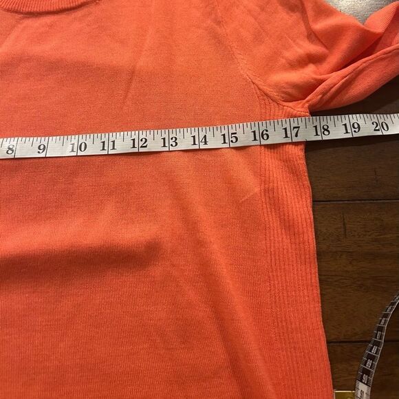 J. Crew Orange Merino Wool Blend Lightweight Crewneck Sweater Size Small - Picture 5 of 6